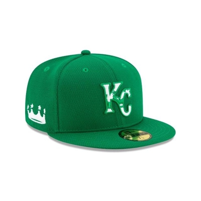 Green Kansas City Royals Hat - New Era MLB St Patricks Day 59FIFTY Fitted Caps USA9205678